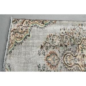37x7.2 ft Turkish Vintage Patchwork Rug Eco-Friendly Southwestern <b>Wool</b> Area Rug with Latex Backing Gray <b>Brown</b> Medium Pile - Product Image 4