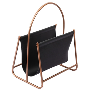 Mid century Modern Vintage Metal Leather <b>Magazine</b> Rack Living Room Home Office Decoration Organizer Rack Newspaper Holder St - Product Image 6