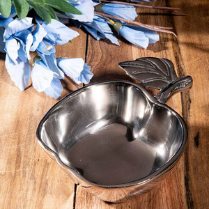 Corbeille de fruits en forme de pomme en acier inoxydable de pièce maîtresse en fer chic moderne avec accessoire de table élégant de stockage à dessus ouvert - Product Image 3