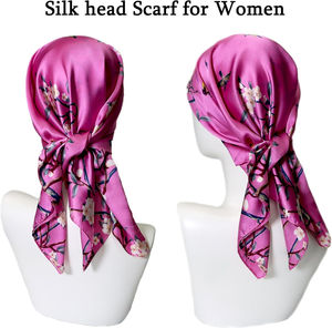 Designer <b>Silk</b> <b>Scarf</b> Custom Made OEM ODM Printed Plaid Solid Casual Floral Logo Foulard All Seasons - Product Image 4