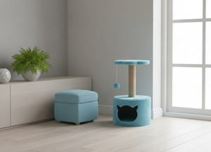Blue Blossom Petite Cat Retreat con Espíritu Juguetón - Product Image 4