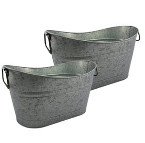 Jardinière galvanisée avec support Décoration intérieure Articles de jardin Seau à fleurs galvanisé de qualité supérieure avec design robuste - Product Image 6