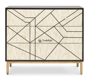 Mesa de consola con incrustaciones de hueso única hecha a mano Tradebyd con patrones tradicionales Estilo de diseño moderno Características ajustables - Product Image 2