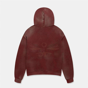 Sweat à capuche délavé Sunfade Design coton doux unisexe Streetwear Look Sunfade Hoodie Commandes en gros personnalisées acceptées - Product Image 2