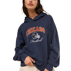 Sweat à capuche oversize pour femme en coton 100% imprimé sur mesure avec logo sur le devant - Product Image 4