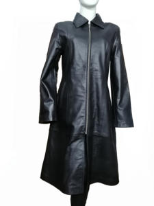 Abrigo de piel de oveja auténtica con cuello levantado de alta calidad/abrigo largo de cuero personalizado transpirable para mujer - Product Image 4