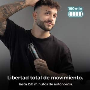 Tondeuse multifonction professionnelle pour corps et nez, longue autonomie, peignes réglables, coupe précise avec base de rangement et écran d'affichage - Product Image 5