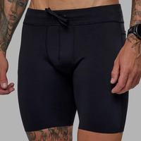 Shorts de compression décontractés pour hommes, conception OEM, non tissés, taille à cordon, respirants, coupe-vent, écologiques, unis, personnalisables