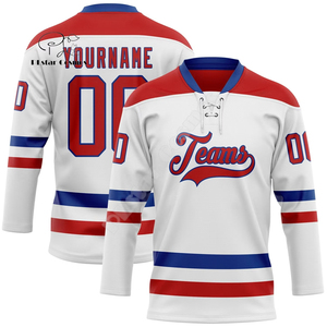 Maillots de hockey personnalisés par sublimation, nom personnalisé, logo, graffiti, tatouage, rétro, vintage, 100% polyester, séchage rapide, manches longues, 3D - Product Image 1