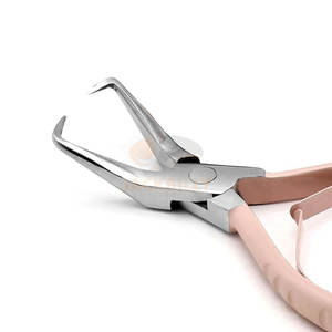 Alicates para extensiones de cabello de color rosa té, microeslabones curvos, alicates para abalorios, herramienta para extensiones de cabello de acero inoxidable - Product Image 3