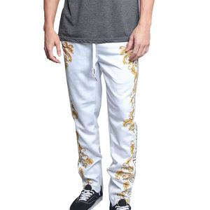 95% โพลีเอสเตอร์5% สแปนเด็กซ์ฟอยล์สีทองพิมพ์ซับลิเมชันแทร็คกางเกงขายาวสำหรับผู้ชาย - Product Image 4