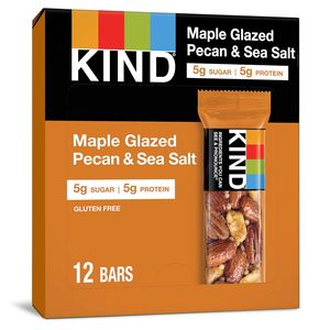 KIND Nut <b>Bars</b>, Maple Glazed Pecan & Sea Salt, Healthy <b>Snacks</b>, Gluten Free, Low Sugar, 5g Protein, 12 Count - Product Image 3