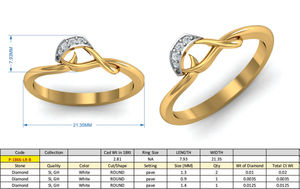 Anillo de latón de diseño infinito de piedras preciosas de circón chapado en oro de 18 quilates, joyería de estilo de moda para mujeres para fiestas - Product Image 3