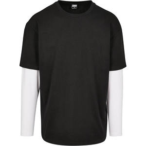 Camiseta de punto de gofres de gran tamaño personalizable para hombre, camiseta transpirable de doble capa de algodón 100%, ropa de calle de 220 gramos, Camiseta larga - Product Image 4