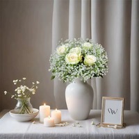 Grand bouquet de fleurs artificielles en plastique de type Gypsophila pour la décoration de mariage et de table à la maison