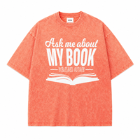 T-Shirt Unisex con Logo Personalizzato, 230gsm Cotone, Stampa a Trasferimento Termico, Effetto Lavaggio Acido, Spalle Scese, Grafica Vintage, Citazione Stampata