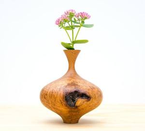 100% Vases à fleurs en bois d'acacia faits à la main originaux motif rond nouveau Design Vases de table décoratifs par le fabricant pour un usage domestique - Product Image 1