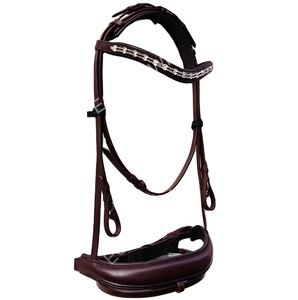 Bride de polo équestre de qualité supérieure du fabricant indien avec rênes en cuir de toutes tailles - Product Image 1