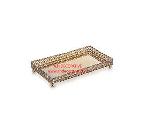 Nouveau plateau de forme ronde en cuivre fini martelé pour fleurs et bols à soupe à vendre - Product Image 4