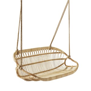 Canapé suspendu en rotin naturel, chaise suspendue en osier, canapé pivotant en rotin - Product Image 1