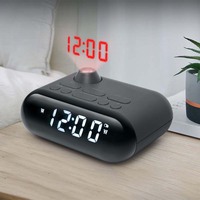 Automatischer Scan Dualer Radiowecker Modernes Design Voreingestellte Sender Zeitprojektor Rotes Bild ODM Unterhaltungselektronik Kunststoff