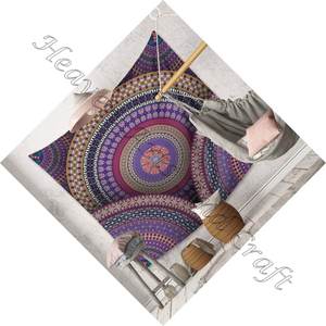 Mandala Hand Made Tapestry Mandala Square 100% Cotton Printed Tapestry Hippie Mandala Tapestry - Product Image 5