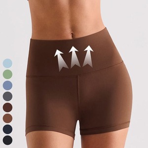 Venta al por mayor de mallas deportivas de las mujeres de secado rápido de cintura alta elástico Biker Shorts Short Workout Fitness Leggings Yoga Shorts para mujeres - Product Image 1