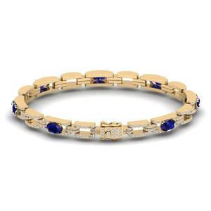 REYES última colección de mujeres 14K 18K 22K oro Moissanite tenis pulseras hechas a mano 5.2ct zafiro azul joyería de piedras preciosas - Product Image 1