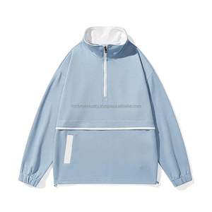 Fall 2025 New Half Zip Hoodie Long Sleeve Unisex Base Shirt Yarn Dyed Garment Dyed 100% Cotton Fashionable Trendy All-Match - Product Image 6