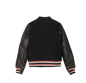 Wool <b>varsity</b> <b>jacket</b> leather sleeve for men fashion college team bomber coat warm outerwear style - Product Image 5