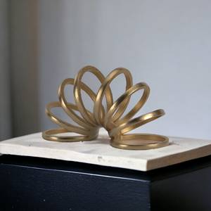 Acabado en Color dorado, 11 círculos redondos, mesa de escultura decorativa para el hogar, mesa de habitación artística hecha a mano, artículo de decoración elegante - Product Image 6