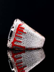 Square Design Custom Letter <b>Initial</b> <b>Ring</b> VVS Moissanite Diamond Sparkling Hip Hop Luxury Statement 925 Sterling Silver <b>Ring</b> - Product Image 5