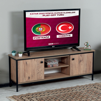 Meuble TV en bois de style européen moderne avec étagères ouvertes réglables en hauteur, console TV personnalisable, meubles de salon