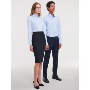 Herringbone <b>Long</b> <b>Sleeve</b> <b>Polo</b> <b>Shirt</b> with Corporate Merchandising Promotional Product Category - Product Image 2