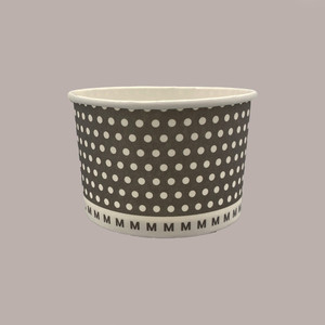 285 vasos de papel de polietileno medianos 120cc biodegradables con logotipo personalizado y gráficos de lunares desechables para helado - Product Image 5