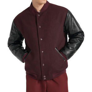 Vestes Letterman de style universitaire en laine légère de haute qualité Capuche de support de conception OEM personnalisable Noir pour la saison d'hiver XL - Product Image 1