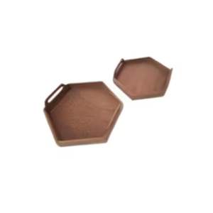 Bandeja hexagonal ecológica KORU hecha a mano de alta calidad, producto de madera reutilizable de Indonesia, incluye bandeja de accesorios - Product Image 4