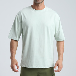 T-shirt pour homme en coton 100% tricoté respirant, coupe classique, logo personnalisé imprimé, séchage rapide, haute qualité, idéal pour la gym et le fitness - Product Image 4