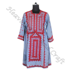 Vintage Real Balochi Tribal étnico hecho a mano Kuchi vestido BDR083 Vintage bohemio de proveedor indio Vintage bordado hecho a mano - Product Image 5