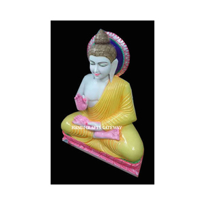 2025 diseño atractivo tallado a mano escultura de Buda de mármol blanco para la decoración del hogar y el templo adoración diseño único - Product Image 1