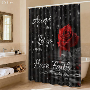 Custom Printed Waterproof Shower <b>Bathroom</b> Rug <b>Set</b> for <b>Bathroom</b> Non-Slip Shower Curtain Bath <b>Mat</b> - Product Image 4
