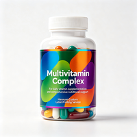 Haoxuan ODM Çoklu Vitamin Şişe Etiketleri Renkli PET UV Baskılı Su Geçirmez Etiketler Sağlık Ürünleri Paketleme Çözümleri için