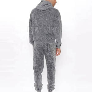 Chándal de Diseño para Hombre, Lavado Ácido, Patrón Sólido, 100% Algodón, Transpirable, Ropa Casual de Invierno - Product Image 6