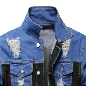 Custom <b>Jean</b> Varsity Jacket 100%Cotton Long Sleeve <b>Men</b> <b>s</b> Clothing Streetwear Custom Denim Jacket - Product Image 3