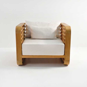 실내 거실을위한 단단한 나무로 만든 단일 소파 의자 미니멀리스트 디자인 - Product Image 1