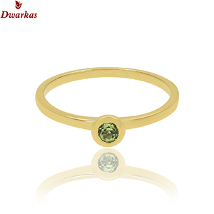 แหวนพลอยเพอริดอตสเตอร์ลิงชุบทอง S925ดีไซน์คลาสสิกใหม่ - Product Image 5