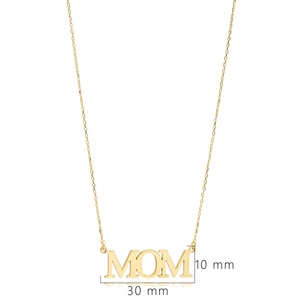 Collar con colgante de letra MOM de Plata de Ley 925, joyería hecha a mano chapada en oro para colecciones de regalos del Día de la madre al por mayor - Product Image 2