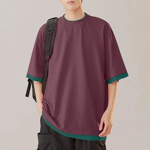 Conçu sur mesure pour hommes lavage à l'acide 100% coton peigné tissu formel T-Shirt surdimensionné Streetwear sérigraphie lettre - Product Image 6
