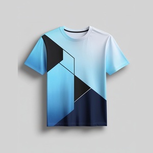 T-shirt formel pour homme à col roulé en polyester/coton imprimé, coupe classique, manches courtes, écologique et respirant - Product Image 2