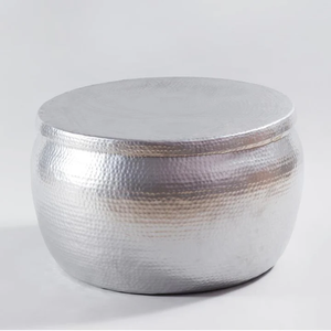 โต๊ะกาแฟโลหะรูปทรงดรัมสีทองโต๊ะทำมือนำสัมผัสของความทันสมัยในทุกพื้นที่ที่ผลิตในอินเดีย - Product Image 4